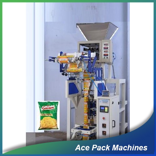 Chute Type Weigh Filling FFS Machine for Snacks, Grocery items 