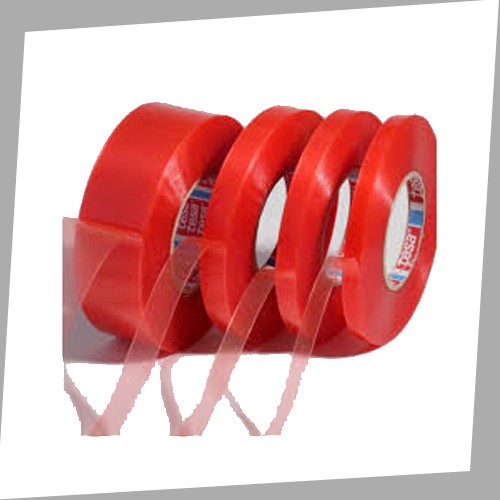 Double site tape red polyester