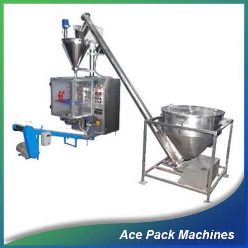 Collar Type Augar Filling FFS Machine with Screw Feeder & Pocket delivery conveyor