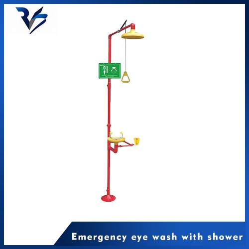 Emergency eye wash with shower