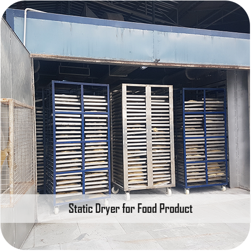 Static dryer for food products